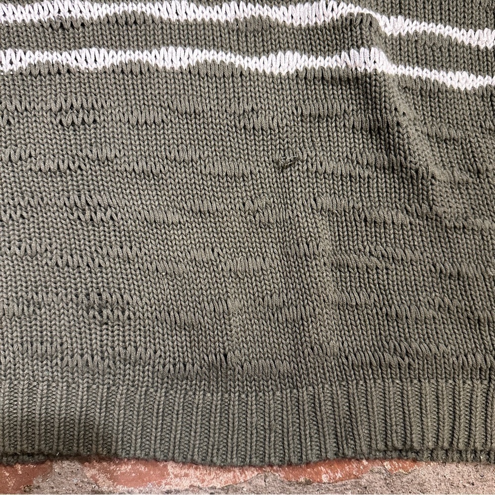 Cabi  Scout Pullover Med Green Striped Open Knit Long Sleeve Oversized sweater - Picture 5 of 16